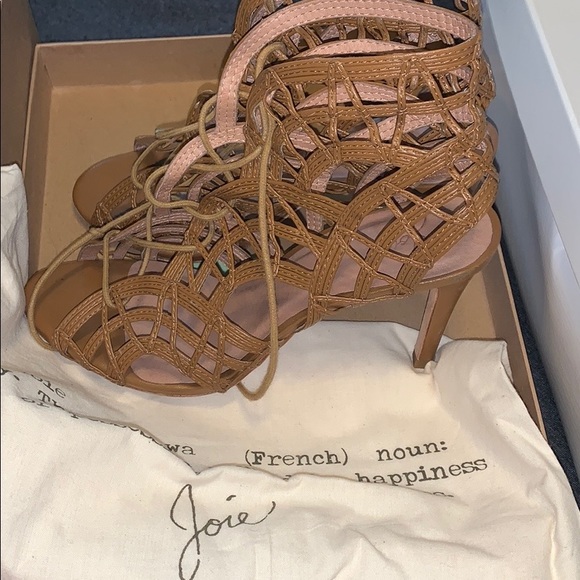 Joie Shoes - Joie laced up open toe heel LEAH CUOIO